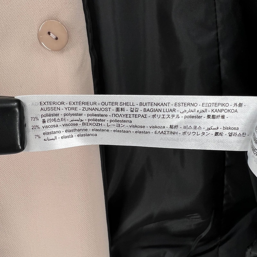 ZARA Oversized Double Breasted Blazer Womens Small Tan Long Sleeve Peaked Lapel - Picture 15 of 16